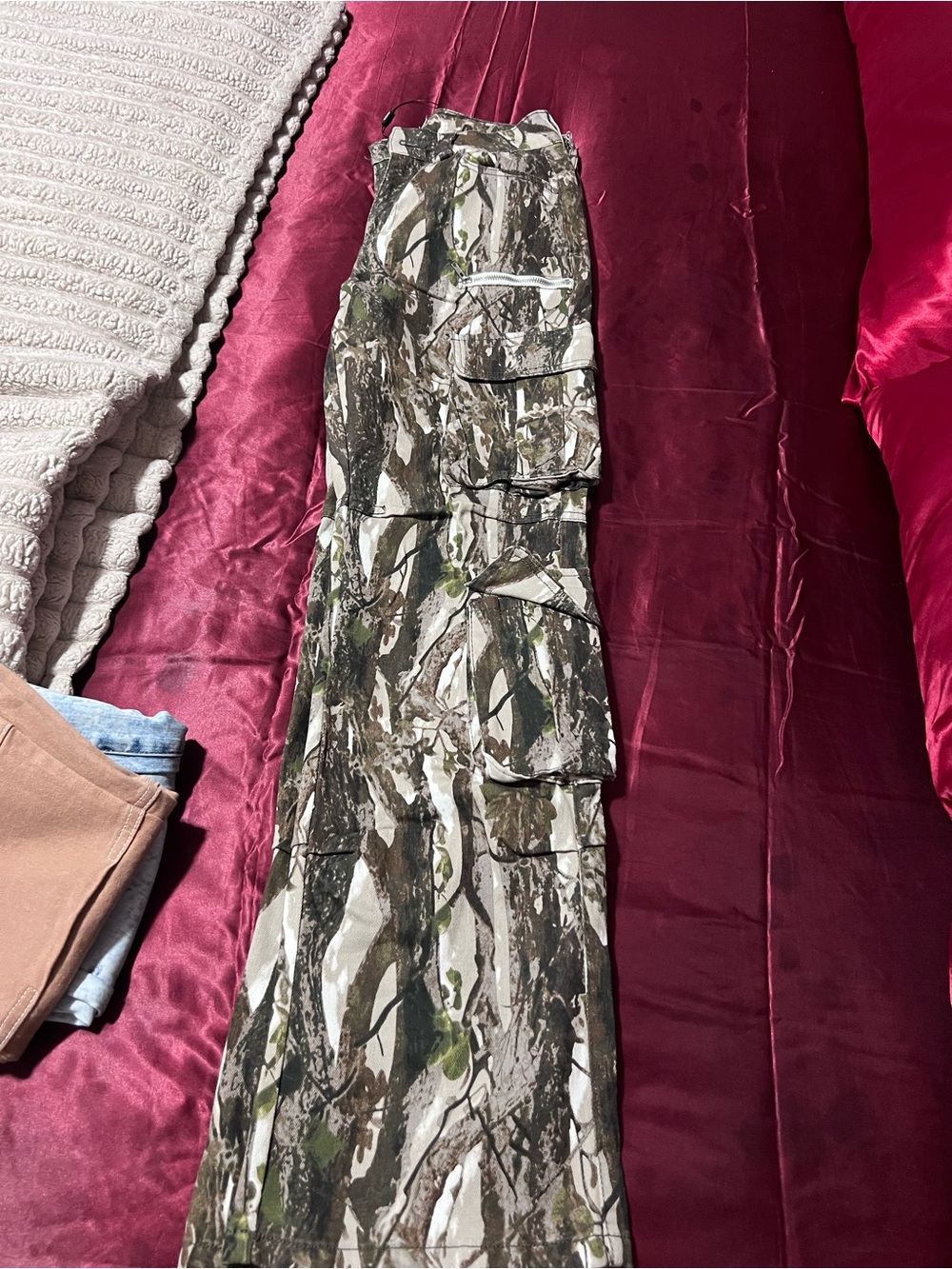 Fashion Nova Women's Camo Cargo Pants - Green & Brown